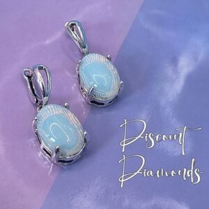 White Opalite Moonstone Dangle Drop Leverback Earrings